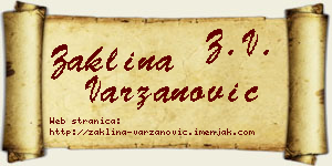 Žaklina Varzanović vizit kartica